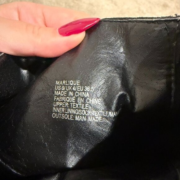 Black Knee High Soft Faux Suede Heel Boots Size 6 - Picture 6 of 6